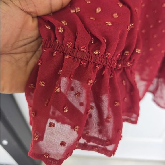 Lane Bryant Sheer  Blouse Sz 14/16 Womens Long Sleeve Textured See Thru Y2k - Picture 7 of 11